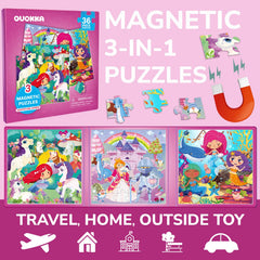 QUOKKA princess puzzle magnets inspire thematic play and concentration