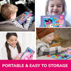 QUOKKA travel-friendly magnetic puzzle book fits bags for trips.