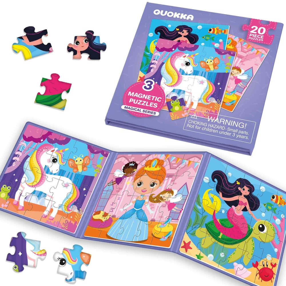 QUOKKA magnetic toddler puzzles unicorn scene for imaginative play on the go.