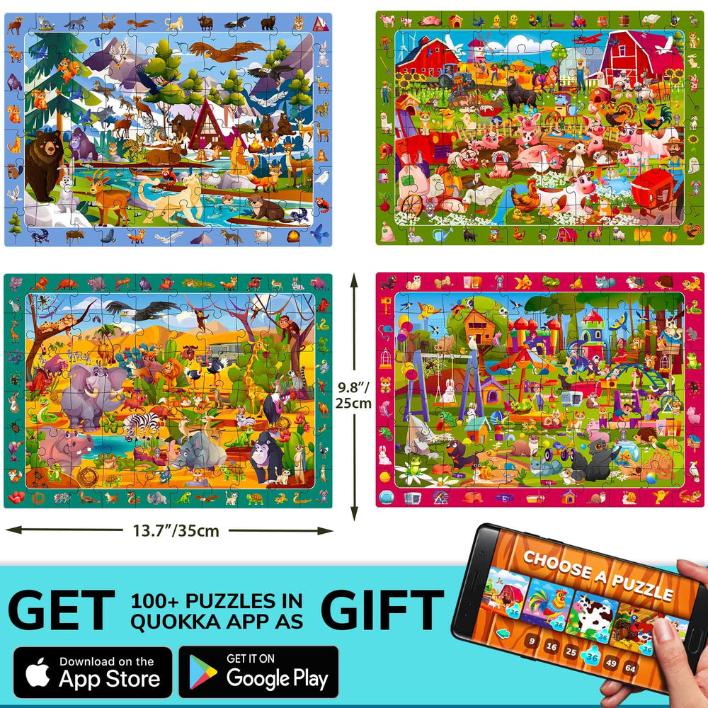 QUOKKA pets puzzle scene invites kids to spot animals and tell stories.