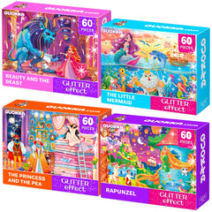 QUOKKA Puzzles 4-Pack Beauty and the Beast 60-piece set fuels imaginative play and storytelling.