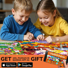 QUOKKA bright colors and friendly characters invite curious kids to try challenging puzzles.