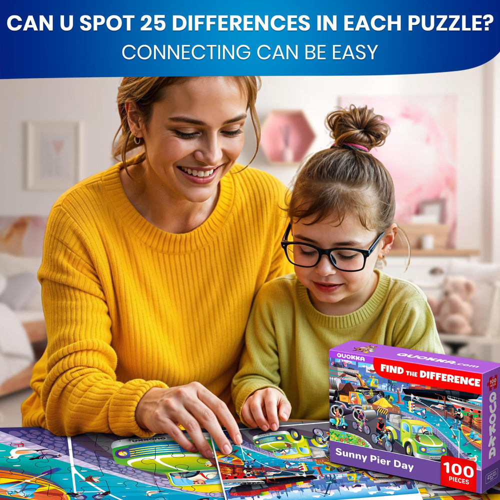 QUOKKA puzzles construction vehicles image; promotes problem-solving during play.