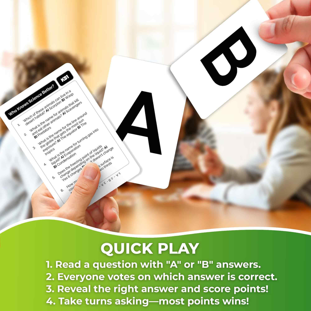 QUOKKA Who Knows Better quiz cards offer 500 questions for endless rounds.