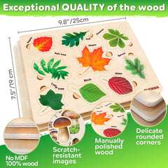 QUOKKA wooden puzzles 3x-set: Montessori-inspired learning through hands-on matching