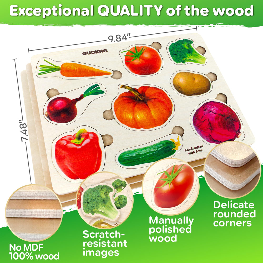Quokka wooden puzzles board image demonstrating sturdy, pegless design for safe exploration