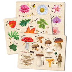 QUOKKA wooden puzzles mushrooms: engaging toddler play boosts shape matching and motor skills
