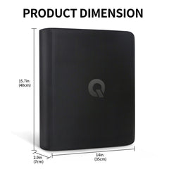 Qurhafoo Toploader Binder inside pages showing 9-pocket layout for 324 cards.