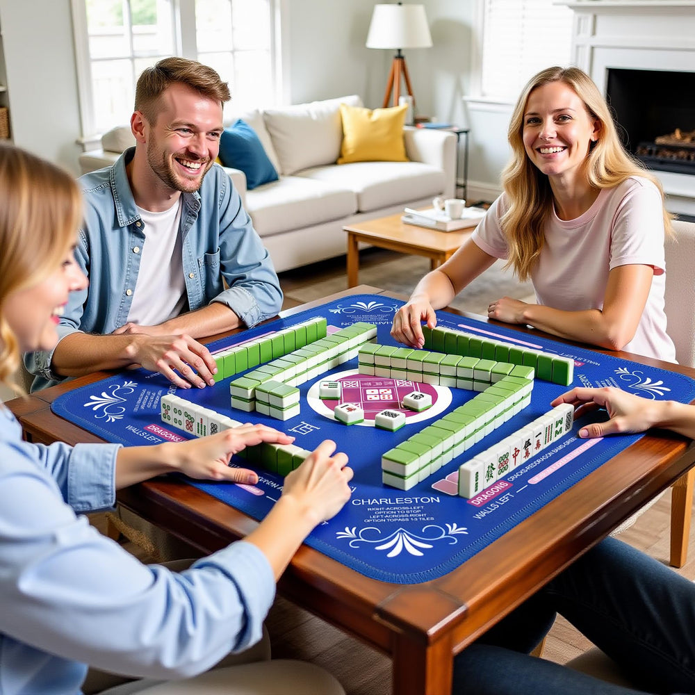 Qwiayeal gift-ready Mahjong mat for family game nights.