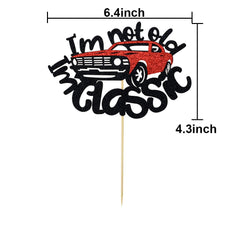 QXQXBA black-red glitter topper with wood stick included.