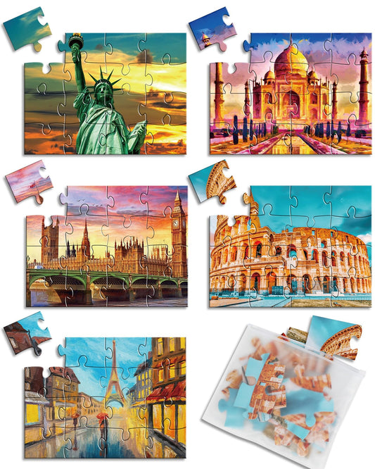 Qyeahkj construction puzzle 16-piece design for reminiscence and conversation.