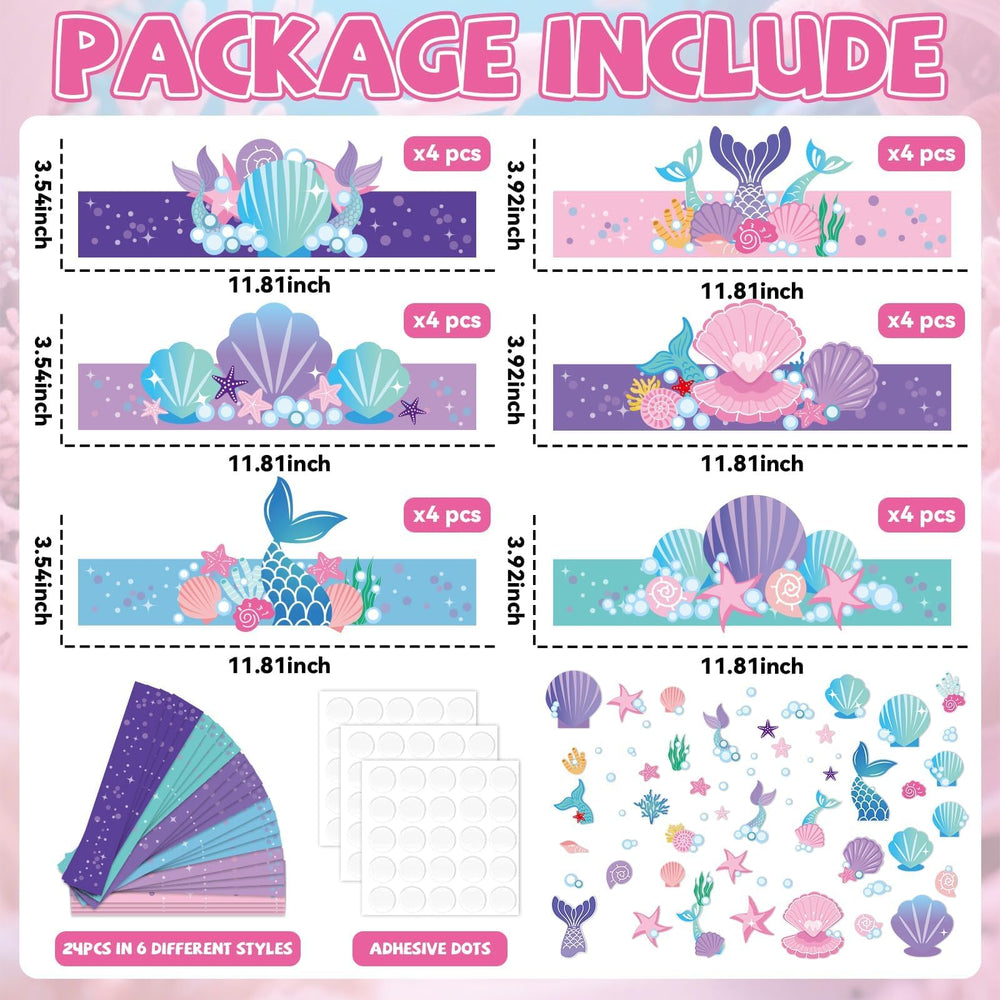 Qyeahkj ocean-themed sticker sheets add playful details to crowns and place settings