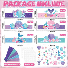 Qyeahkj ocean-themed sticker sheets add playful details to crowns and place settings