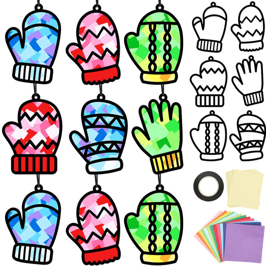 Qyeahkj winter glove suncatchers kit cover for kids' crafts