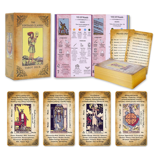 Qymagicz Tarot deck with gilded edges for durable, premium practice sessions.