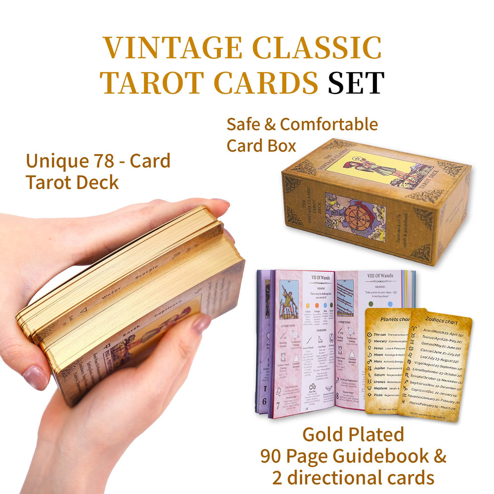 Qymagicz tarot cards showing on-card meanings for quick reference during readings.