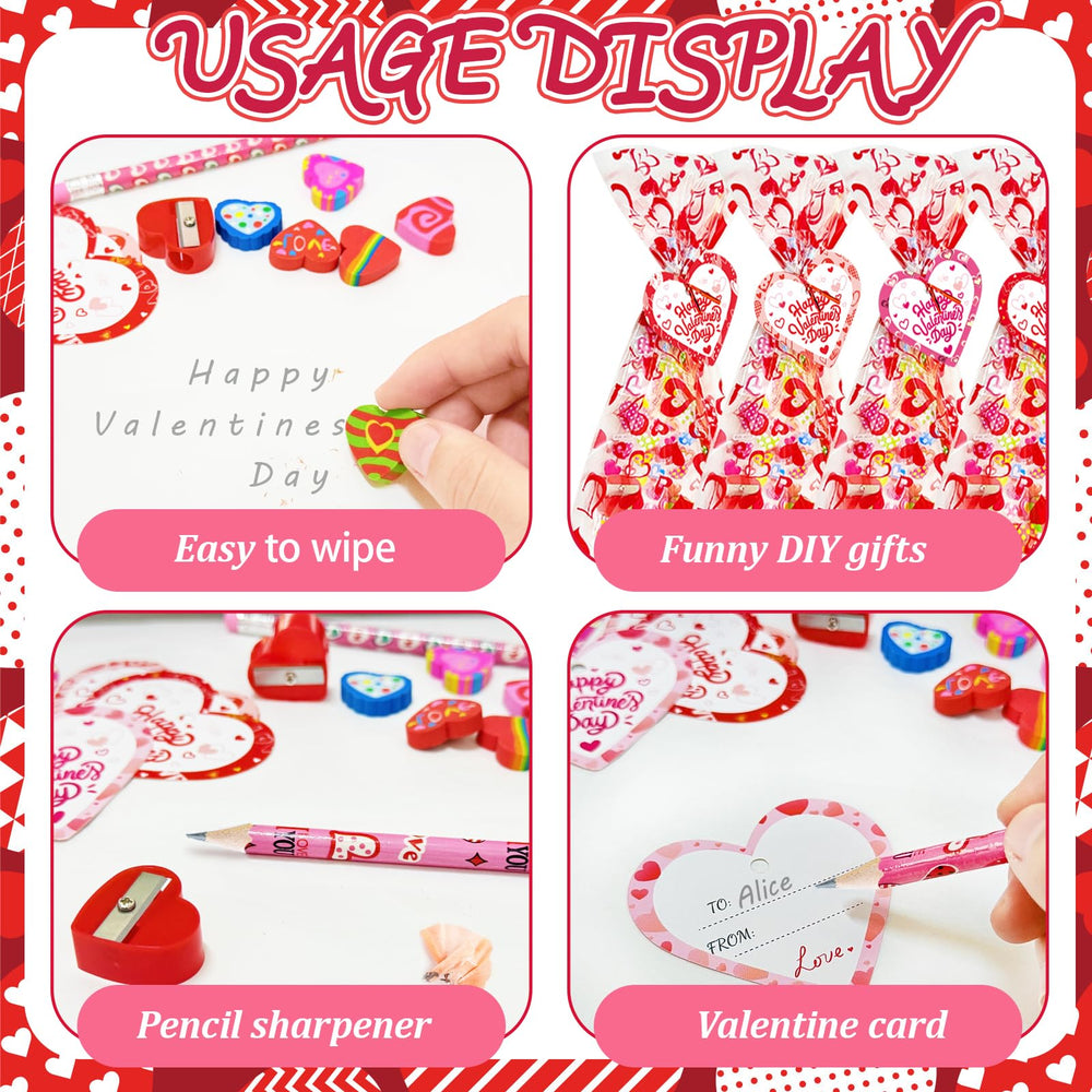 Qyyiguf heart erasers as cute classroom desk accessories for Valentine's Day