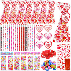 Qyyiguf Valentines stationery kit 216pcs shown for classroom gift exchanges and party favors