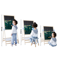 QZMTOY deluxe standing easel side view showing storage area and accessories