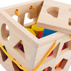 QZMTOY Handcrafted wooden cube with smooth finish and durable construction.