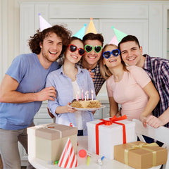 QZV pastel hats used as cheerful photo props for celebrations.