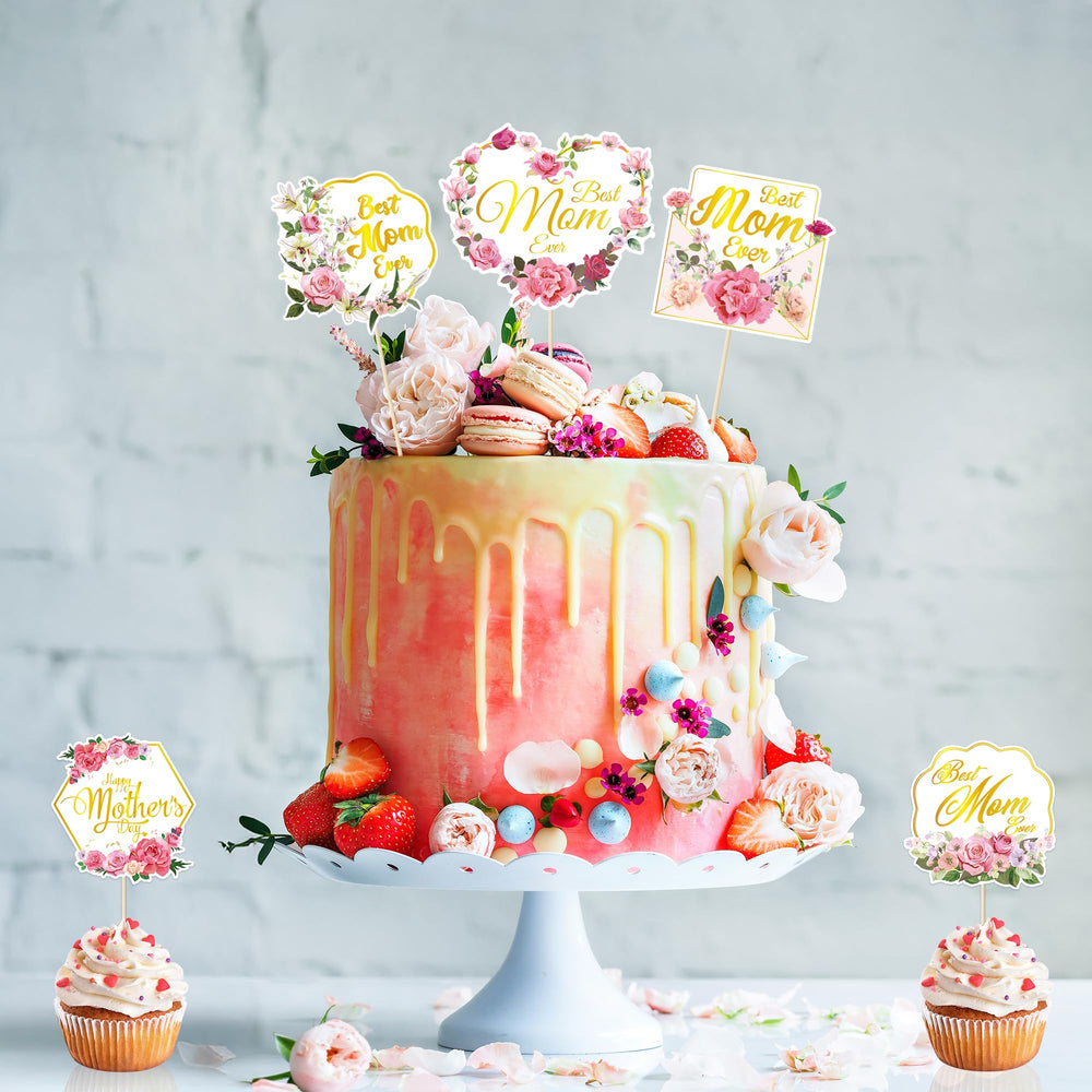 QZYL flower-pattern toppers complement gifts and treats beautifully