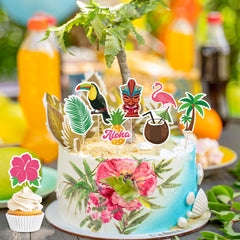 QZYL palm leaf toppers evoke Hawaiian luau style for fruit trays