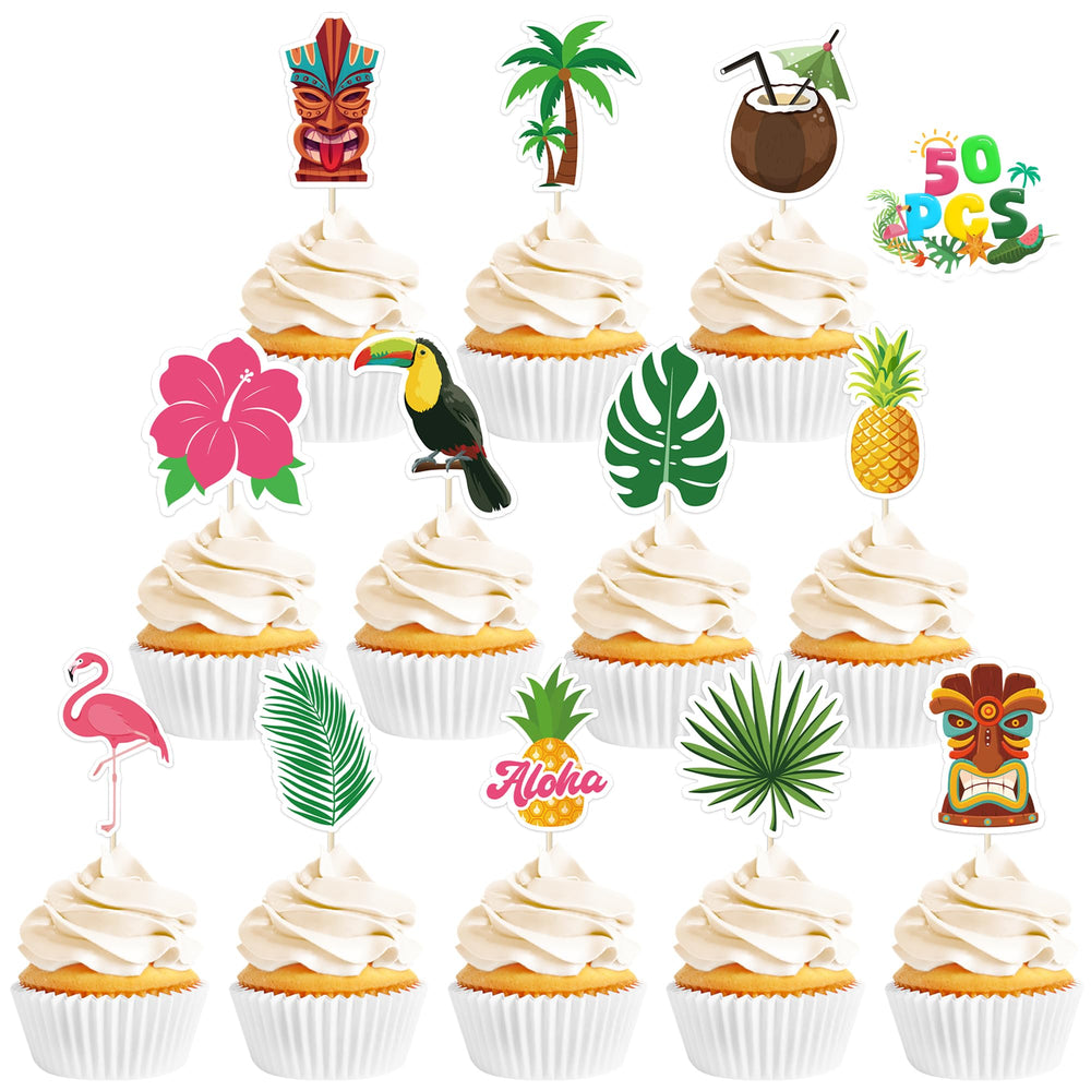 QZYL tropical cake picks with pineapple design for vibrant dessert displays