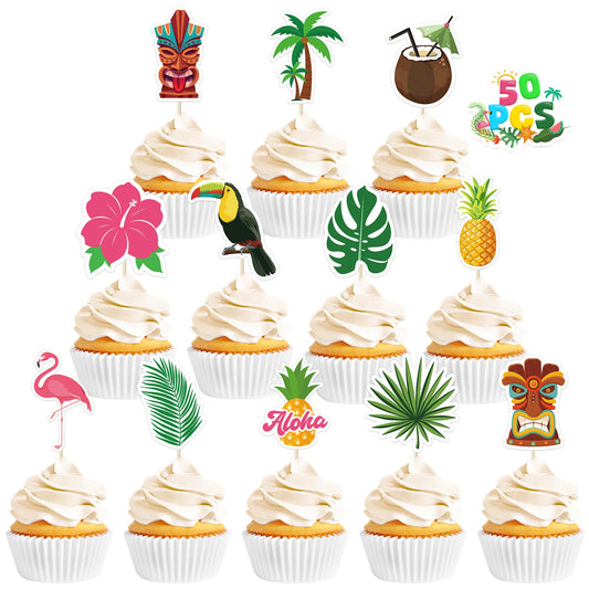 QZYL tropical cake picks with pineapple design for vibrant dessert displays