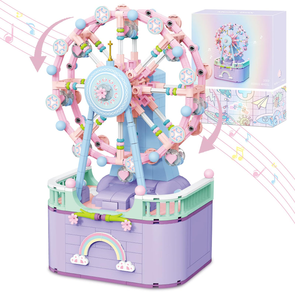 R HOME STORE Music Box Building Toys ferris wheel assembly shows durable construction for kids