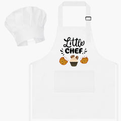 R HORSE Kid Apron and Chef Hat Set with Little Chef print, ideal for baking and pretend play.