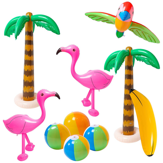 R HORSE palm tree inflatable enhances tropical pool parties and photo backdrops.