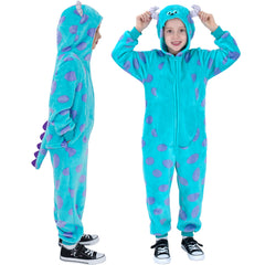 Rabtero Blue Monster costume hood with horns for playful kids' cosplay
