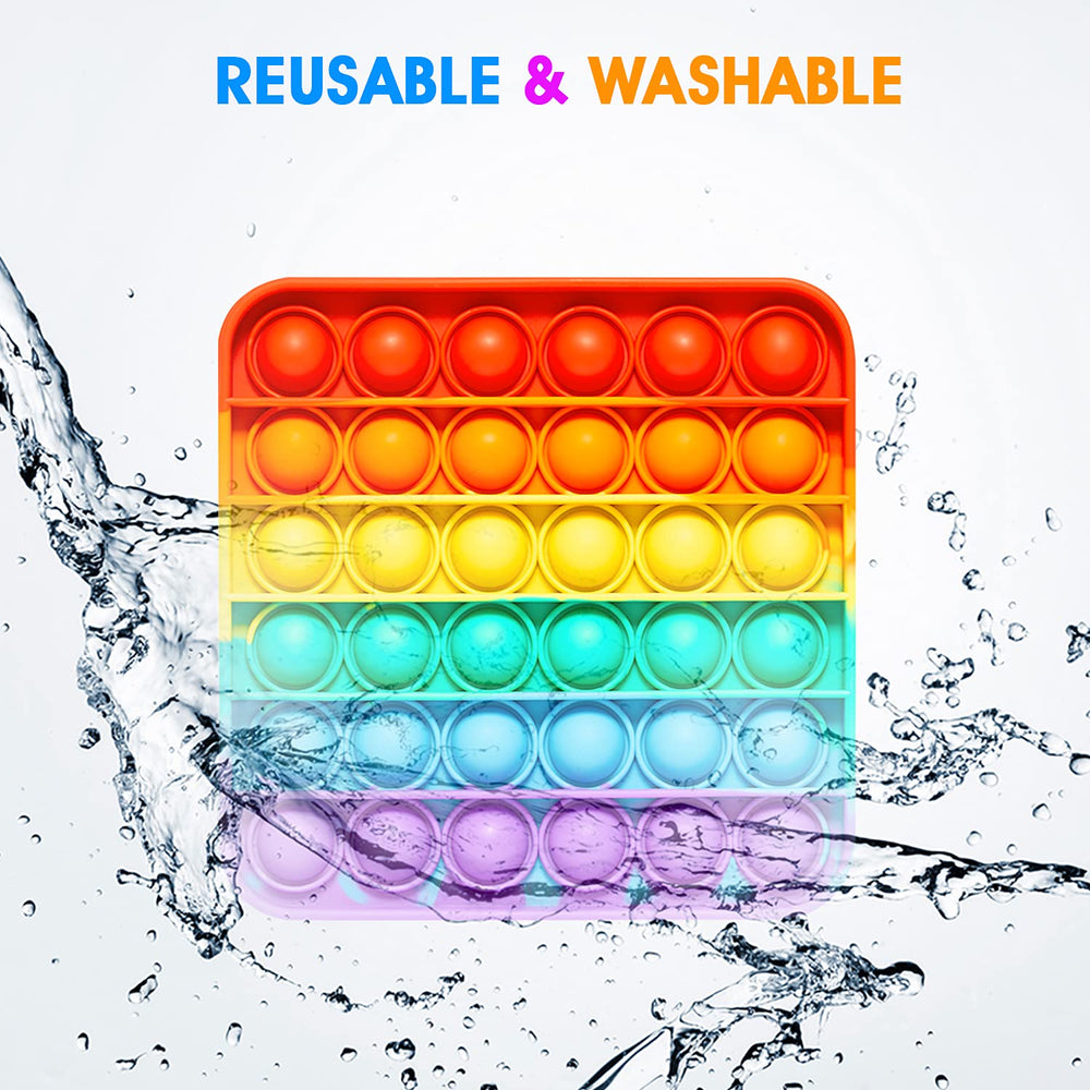 RadBizz Push Pop Rainbow Square press: satisfying pops for quick calm moments