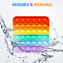RadBizz Push Pop Rainbow Square press: satisfying pops for quick calm moments