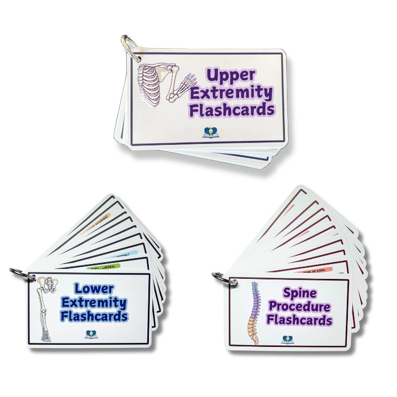 Radiology Flashcard Set spine-upper-lower cover for on-the-go study convenience.