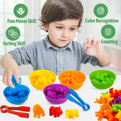 RAEQKS animals showcase vibrant colors to boost color recognition during play.