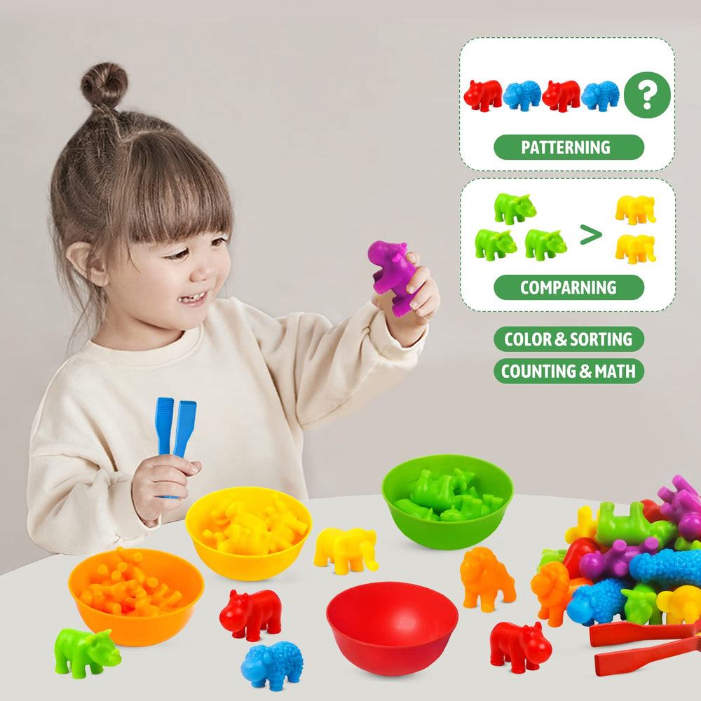RAEQKS counting animals support early math learning through counting and grouping.
