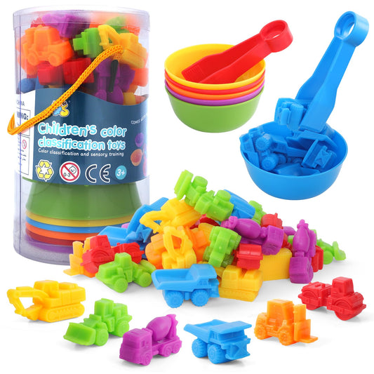 RAEQKS counting sorting trucks with rainbow colors supports early math exploration