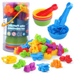 RAEQKS counting sorting trucks with rainbow colors supports early math exploration