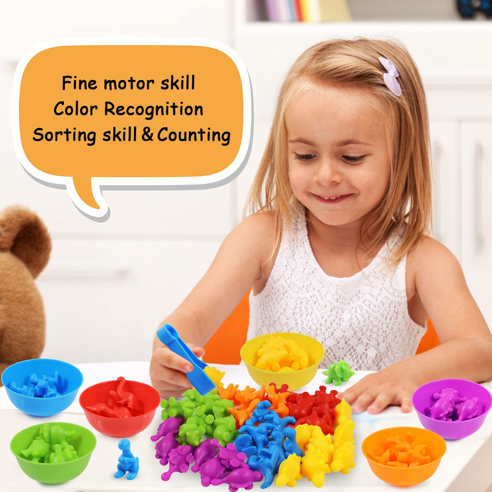 Includes 6 bowls for varied sorting and stacking activities.