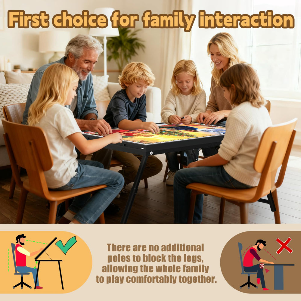 RAGOZONERY Puzzle Table aluminum-frame surface resists scratches.