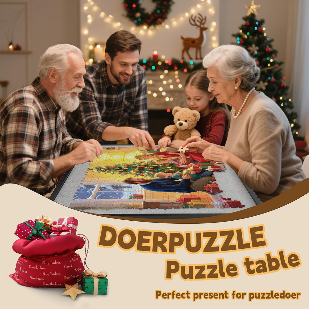 RAGOZONERY Puzzle Table gift-ready packaging appeals to puzzlers.