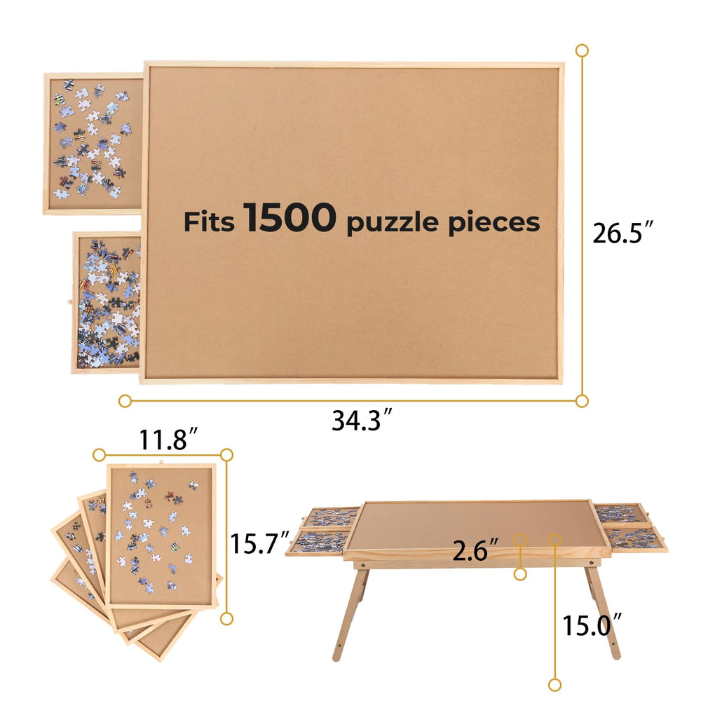 Ragozonery Yacona Puzzle Board drawers storing puzzle piles neatly