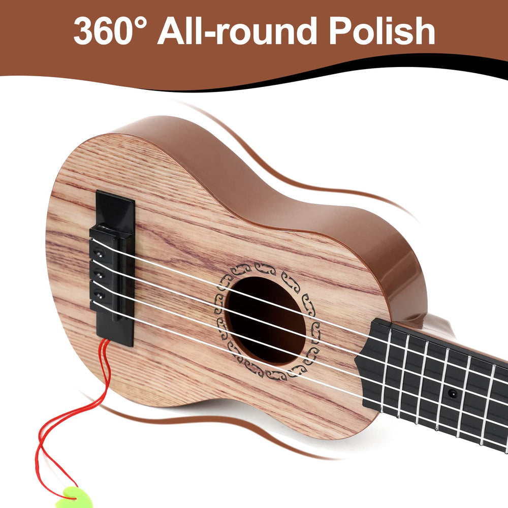 Raimy 17in ukulele picks included, convenient starter kit for young players.