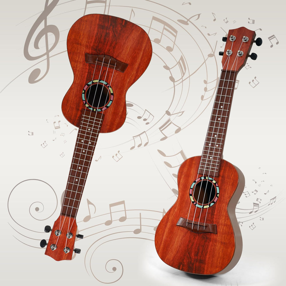 Raimy Kids Guitar Ukulele 21in side view highlighting compact form for beginners