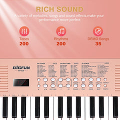 Raimy Kids Keyboard with microphone input for interactive performances