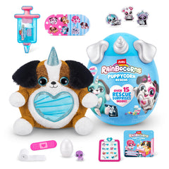 Rainbocorns Puppycorn Rescue egg reveals surprises for imaginative play.