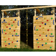 Rainbow Craft textured grips support confident hand placement while climbing