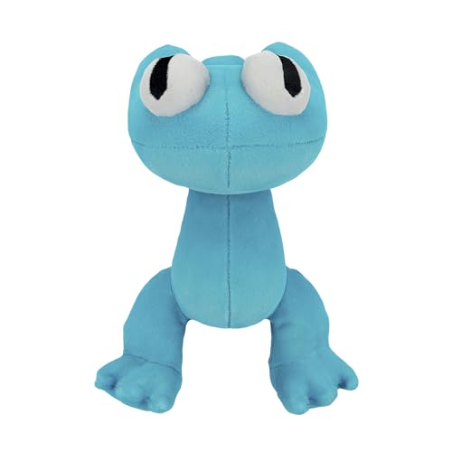 Rainbow Friends cyan plush face-detail highlighting embroidered features for collectors.
